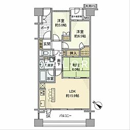 プラウドシティ東林間 3LDKの間取図画像
