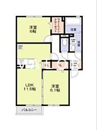 シエル・マーレ 2LDKの間取図画像
