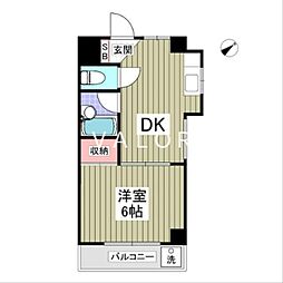 三興ハイツ 1Kの間取図画像