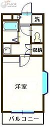 キャピタルヒロ 1Kの間取図画像