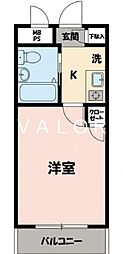 日神パレステージ小田急相模原 1Kの間取図画像