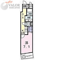 グリーンパレス町田 1Kの間取図画像