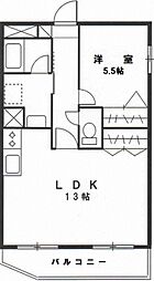 ウィング玉川 1LDKの間取図画像