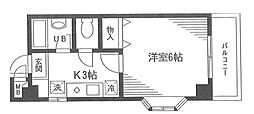 リバーサイドビュー 1Kの間取図画像