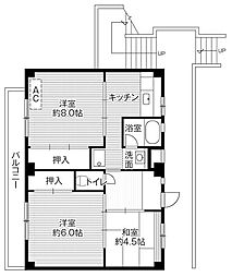 ビレッジハウス大谷5号棟 3DKの間取図画像