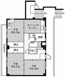 ビレッジハウス市原4 3DKの間取図画像