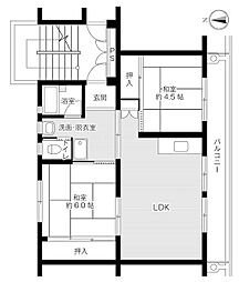 ビレッジハウス駒ヶ根宿舎1号棟 2LDKの間取図画像