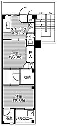 ビレッジハウス上尾5号棟 2DKの間取図画像