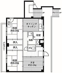 ビレッジハウス市原1 3DKの間取図画像