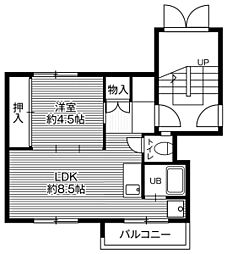 ビレッジハウス銭函1号棟 1LDKの間取図画像