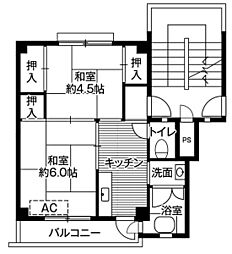 ビレッジハウス大船渡2号 2Kの間取図画像