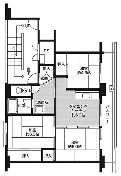 ビレッジハウスあだたら2号棟 0407｜福島県二本松市中里(賃貸マンション3DK・4階・53.08㎡)の写真 その2