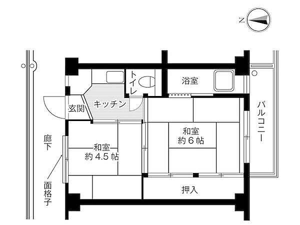 ビレッジハウス西萩原1号棟 0407｜愛知県一宮市西萩原字神明前(賃貸マンション2K・4階・28.98㎡)の写真 その2