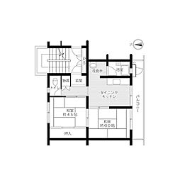 ビレッジハウス外町1号棟 2DKの間取図画像