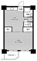 ビレッジハウス泉北栂タワー 1LDKの間取図画像