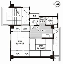 ビレッジハウス田布施2号棟 2Kの間取図画像