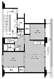 ビレッジハウス瀬高4号棟 2LDKの間取図画像