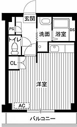 ビレッジハウス沼小柳4号棟 ワンルームの間取図画像