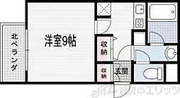 アスール江坂 1Kの間取図画像