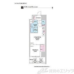 COMFORIA江坂 1LDKの間取図画像
