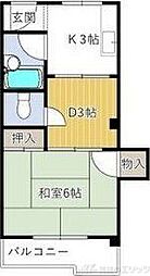 吉富ビル正雀プラザ 1LDKの間取図画像