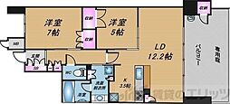 ジオ北千里藤白台B棟 2LDKの間取図画像
