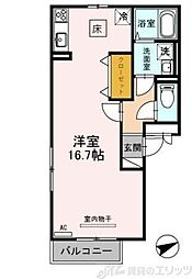 アメニティー・ベフ ワンルームの間取図画像