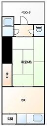 藤田アパート 1DKの間取図画像