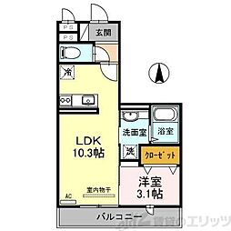 ワンモア・オッツ 1LDKの間取図画像