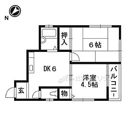 リーフジャルダン・サンガーデンリーフ 3階2DKの間取り