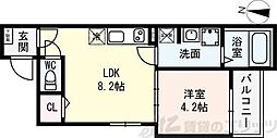 FDS吹田II番館 2階1LDKの間取り