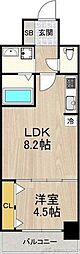 セノアタワー新大阪 6階1LDKの間取り