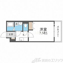 リヴィアス北大阪ブレッサ 3階1Kの間取り