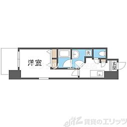 プレジオ東天満 9階1Kの間取り