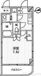 アーデン江坂III 6階1Kの間取り