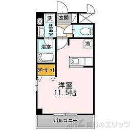 シャルマンクレール 3階ワンルームの間取り