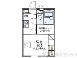 レオパレスアルカディア 2階1Kの間取り