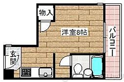 レジデンス茨木 ワンルームの間取図画像