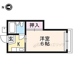 フラットK 1Kの間取図画像