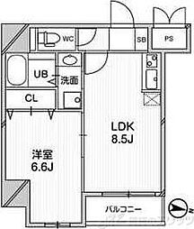 プレデアス千里山田 1DKの間取図画像