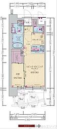 プレサンス江坂ベルフィーヌ 1LDKの間取図画像