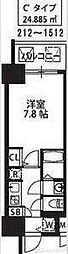 S-RESIDENCE新大阪駅前 1Kの間取図画像