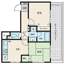ノーブル西大井 2DKの間取図画像