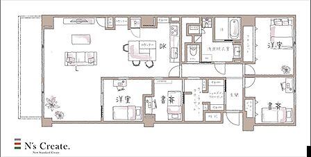 112?の広々空間で、家族の時間と個人の時間を大切にできます
