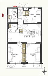 ロイヤルステージ小平 2SLDKの間取り