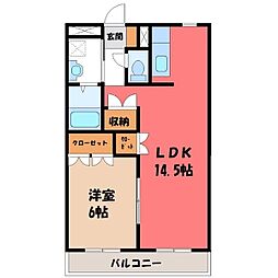 クオリティハウスリンドウ 1LDKの間取図画像