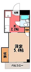 ラデヴィーナ鴻巣2 1Kの間取図画像