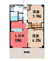ル・プランタン 2LDKの間取図画像