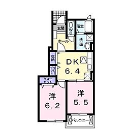 sma・ラパス1 2DKの間取図画像