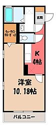 グレイススクエア 1Kの間取図画像
